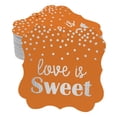 thumbnail image 1 of Inkdotpot Hang Tags Love Is Sweet Wedding Favor Bracket Shape Gift Tags Real Silver Foil Bonbonniere Tag Pack Of 50, 1 of 7