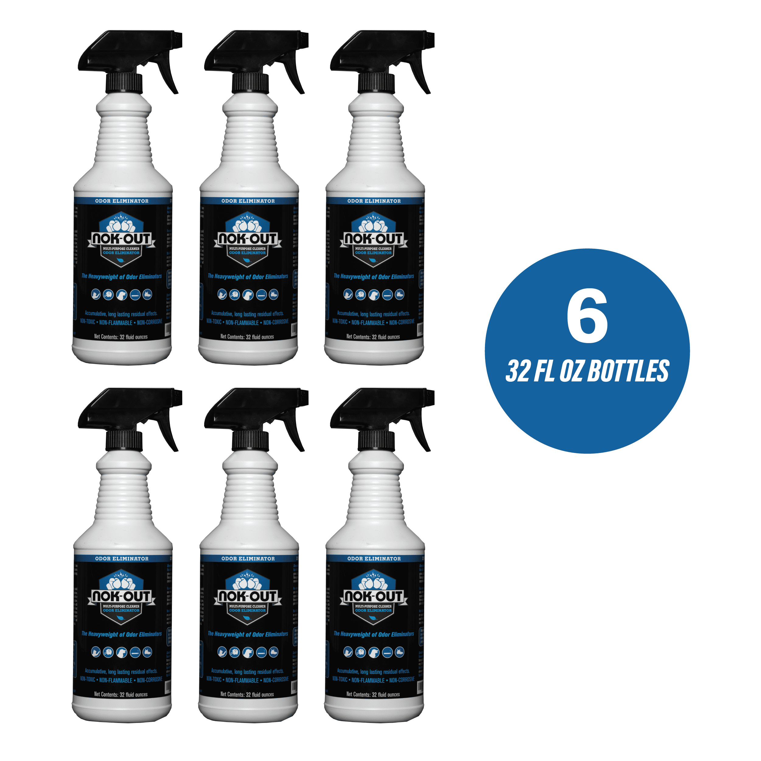 Nok-Out Odor Remover and Disinfectant, Pet Deodorizer and Cleaning Spray, 32 Fluid Ounce Spray, 6-Pack