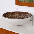 thumbnail image 3 of Elite Hand Painted Stirring Coffee Mix Pattern Tempered Glass Bathroom Vessel Sink with Gold Pop-up Drain and Mounting Ring - 1401+P01008G, 3 of 5