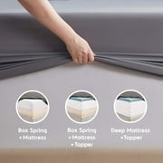 Nestl King Sheet Sets, 1800 Series Deep Pocket 4 Piece, Luxury Soft Microfiber Bed Sheet Sets, CHARCOAL STONE GRAY