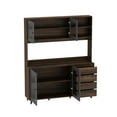 thumbnail image 4 of KULAGAGA Kitchen Sideboard Buffet Cabinet, Baker's Rack Microwave Stand with Hutch, Open Shelves and Drawers,Walnut, 4 of 7