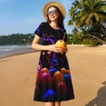 thumbnail image 3 of Lsque Five Nights At Freddy'S Print Women's Casual Dress T-Shirt Summer Short Sleeve Scoop Neck Swing Dresses, 3 of 7