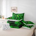 thumbnail image 5 of Manfei Chic Green Square Bedding Comforter Set 7pcs for Boys, Rectangle Geometric Queen Bedding Sets, Futuristic Abstract Reversible Queen Sheet Sets, Ultra Soft Home Decor, 5 of 7