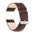 thumbnail image 3 of 22mm Havana Teju Liz Grain Lthr Slvr-tone Buckle Watch Band, 3 of 5