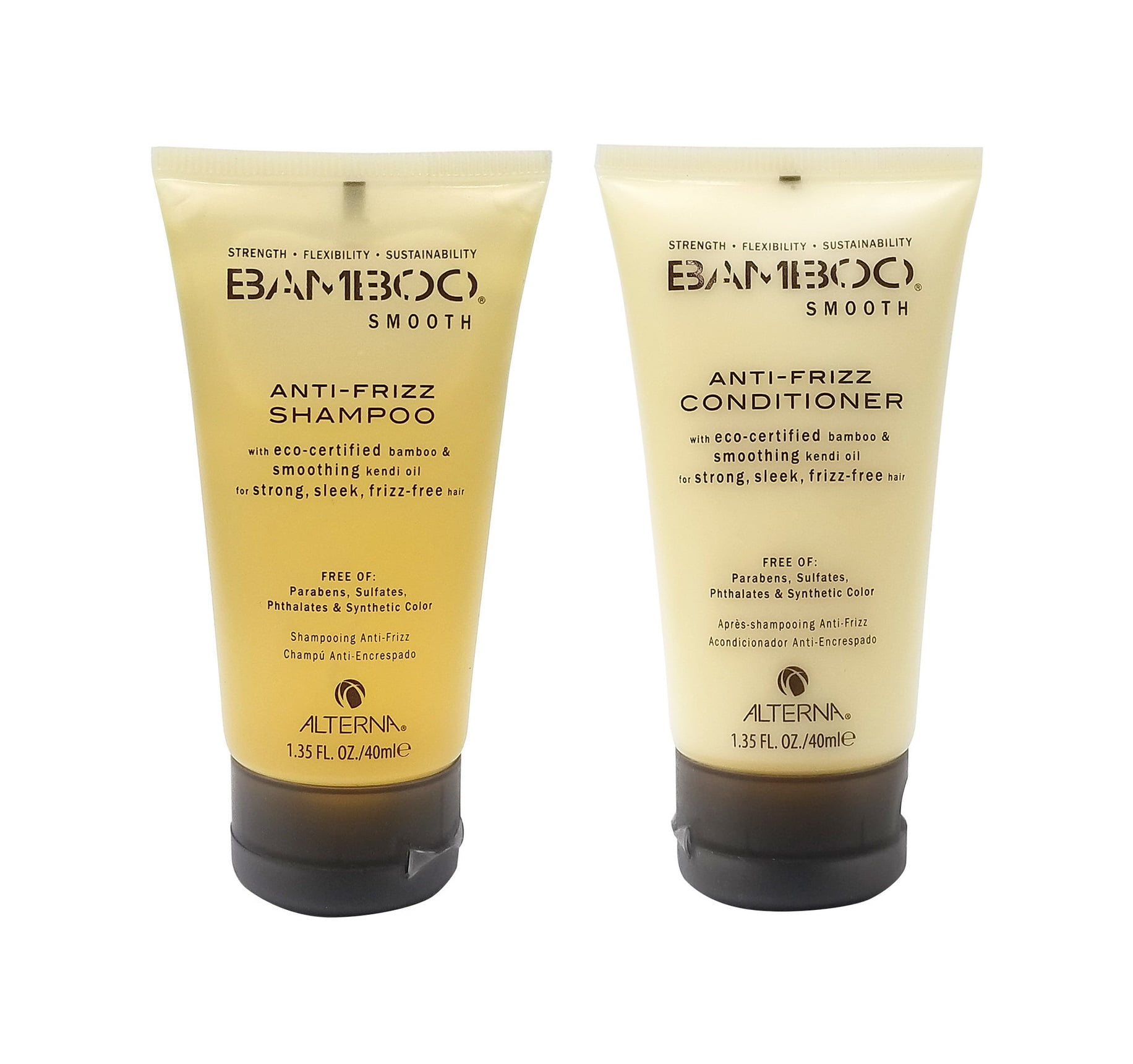 Alterna Bamboo Smooth Anti-frizz Shampoo and Conditioner Duo, 1.35 oz  each (Travel Size)