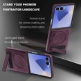 thumbnail image 6 of ELEHOLD Case for Samsung Galaxy Z Flip 6, Shockproof Magnetic Leather Phone Case with Stand, Compatibility with Mag Safe Accessories,Darkpurple, 6 of 6