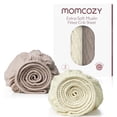 thumbnail image 1 of Sábanas ajustables para cuna Momcozy, muselina, 2 unidades, algodón natural, 1 of 8