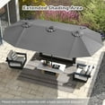 thumbnail image 2 of Gymax 15.5 FT Double-sided Patio Umbrella w/ Solar Lights Outdoor Twin Size Umbrella Grey, 2 of 10