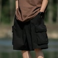 thumbnail image 2 of adviicd Cargo Shorts for Men Relaxed Fit Men's Hiking Cargo Shorts Quick Dry Lightweight Outdoor Tactical Shorts for Men(Black,L), 2 of 7