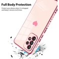 thumbnail image 3 of Compatible with Samsung Galaxy A52 Case Love Heart Plating Electroplate Luxury Elegant Case Camera Protector Soft TPU Shockproof Protective Corner Back Cover Galaxy A52 Case -Pink, 3 of 10