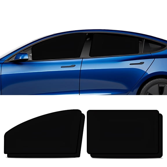 4 Pack Magnetic Car Side Window Sun Shades Universal Fit Privacy Curtains with Safe Mirror Cutout, Strong Light Blocking & UV Protection, Easy Install for Driving, Camping, and Napping
