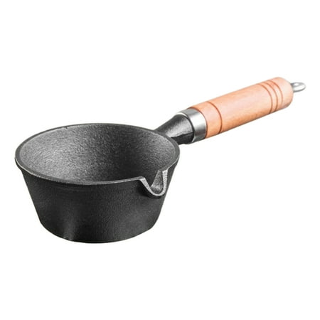 

Iron Oil Heating Pot Kitchen Butter Cheese Heating Pot Melting Pot with Wooden Handle