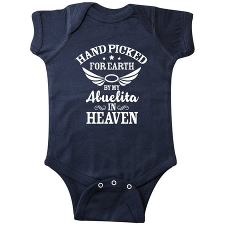 

Inktastic Handpicked for Earth By My Abuelita in Heaven Gift Baby Boy or Baby Girl Bodysuit