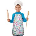 thumbnail image 2 of Pioneer Flower Floral Print Pattern Kids Aprons for Girls and Boys,Adjustable Neck Strap Toddler Aprons for Kids Cooking Baking, 2 of 7