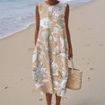thumbnail image 2 of Puliio Summer Dresses for Women Sleeveless Round Neck Floral Print Loose Midi Casual Dress, 2 of 6