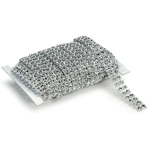 Darice RH1005 Bling On A Roll 3mmX5yd-2 Rows, Silver