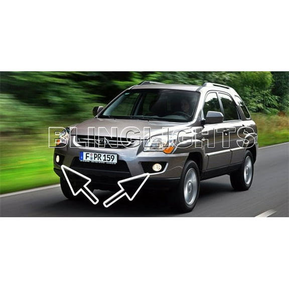 For 2009 2010 Kia Sportage LED Fog Lamps Driving Lights Foglamps LX EX Foglights Kit