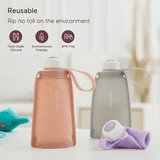 Momcozy Silicone Milk Storage Bags, Reusable Breastmilk Bags for Breastfeeding, 8.5oz Breast Milk Saver, Leakproof Milk Storing Pouches, BPA Free, 5 Count