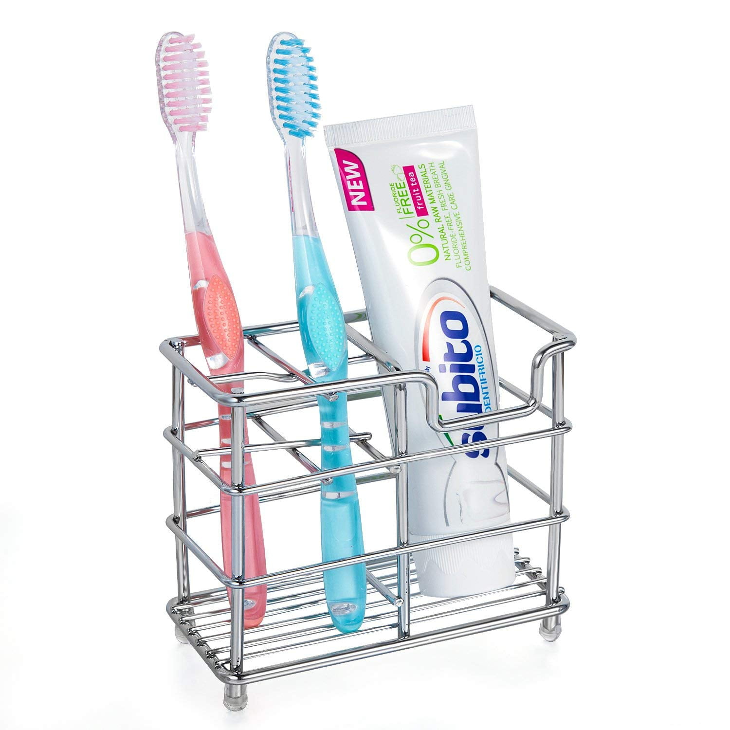 Bathroom Stainless Steel Toothbrush Holder Toothpaste Holder Stand Vertical 