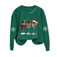thumbnail image 3 of Ichuanyi Womens Christmas Long Sleeve Crewneck Sweatshirts Christmas Print Casual Pullover Cute Xmas Shirt Top, 3 of 5