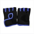 thumbnail image 3 of Unisex Half Finger Workout Gloves with Wrist Support, Breathable Lightweight Gym Fitness Gloves for Women Men, Silicone Grip Weight Lifting Gloves for Dumbbell Pull-up Bar and Strength Training Blue, 3 of 3