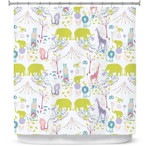 Shower Curtains 70" x 93" from DiaNoche Designs by Metka Hiti - Circus Pastel
