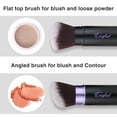thumbnail image 6 of Retractable Kabuki Makeup Brushes 2 Pcs Blush Brushes Set Portable Powder Brushes with Flat and Angled Top for Liquid Cream Cosmetics Travel. (rose gold), 6 of 16