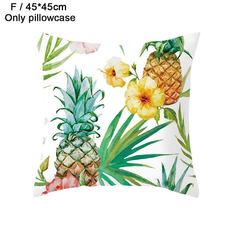 Hawaiian Pineapples Hibiscus Flowers Pillow Case Cover Protector Bed