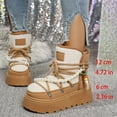 thumbnail image 2 of Snow Boots for Women Casual Suede Low Top Winter Slip on Loafers Comfy Plush Warm Thick Soft Sole Outdoor Walking Shoes Brown Size 6.5, 2 of 5