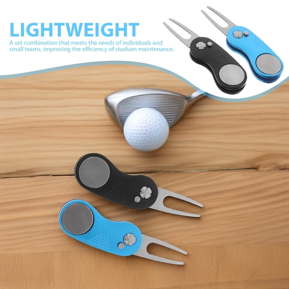 Milisten 2-Pack Golf Divot Repair Tool Set with Lightweight Aluminum Handle and Marker for Golfers