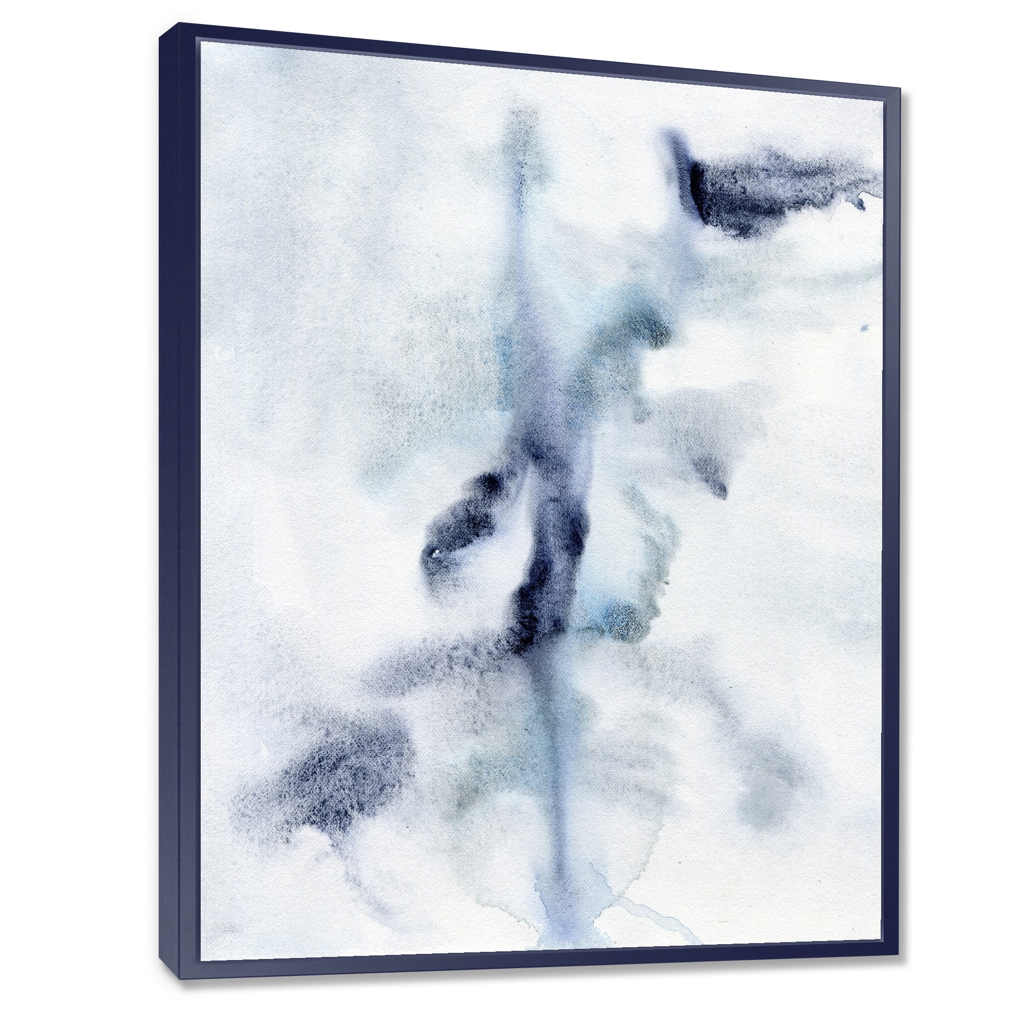 Designart 'Abstract Of Clouds Dark Blue Colored IV' Modern Framed Canvas Wall Art Print