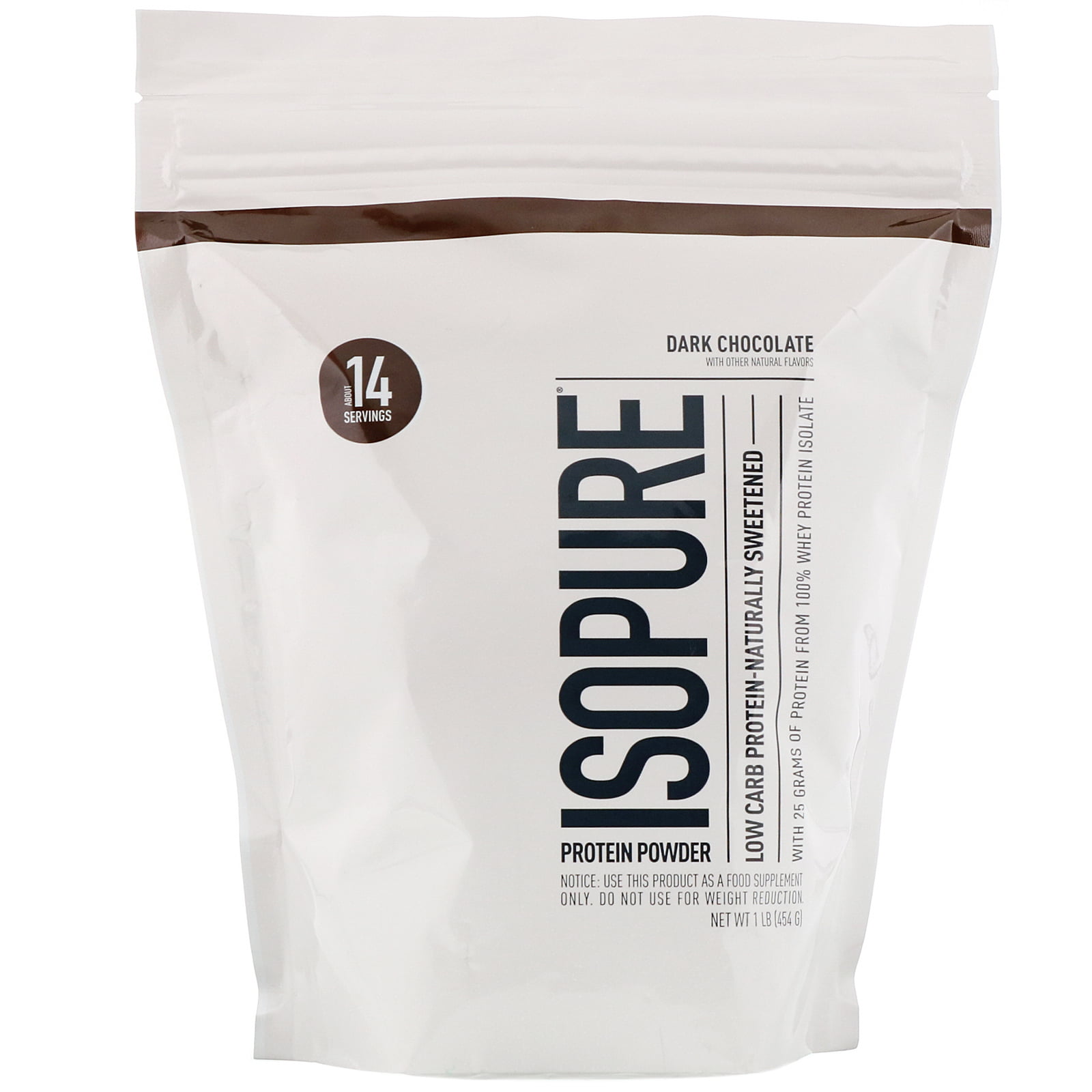 Isopure Low Carb Protein Powder, Dark Chocolate, 1 lb (454 g) - Walmart.com