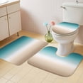 thumbnail image 2 of Teal Beige Ombre Cream Bath Mat 3 Piece Bathroom Rug Set,Modern Turquoise Abstract Art Aesthetics Non Slip Bath Rug Contour Mat and Toilet Lid Cover,Absorbent Shower Mats Soft Bath Rugs and Mats Sets, 2 of 8