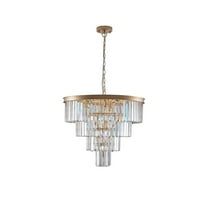 24" Contemporary Crystal Modern Chandeliers Crystal Ceiling Chandelier 4 Tier Golden Chandelier Lighting for Dining Room Living Room Bedroom (Bulbs Not Included)