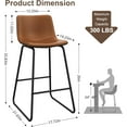 thumbnail image 2 of GIKPAL Bar Stools 26" Faux Leather Counter Height Barstools with Back Set of 2, Modern Counter Stools with Metal Legs and Footrest, Armless Chairs with Back for Kitchen Living Room Pub, Dark Brown, 2 of 7