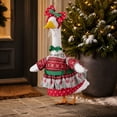 thumbnail image 7 of Christmas Front Porch Goose Outfit, Nordic Snowflake Printed Dress with Bow Accessory for 19 Inch Concrete Goose Statue Patio Yard Decor, 7 of 7