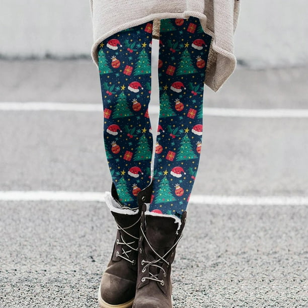 WILLBEST Leggings de Yoga con Estampado de Dibujos Animados para Mujer, de Navidad 2024, de Cintura Alta, Suaves Y Elásticos, para Correr, Gimnasio, Ropa Informal Cómoda Grande