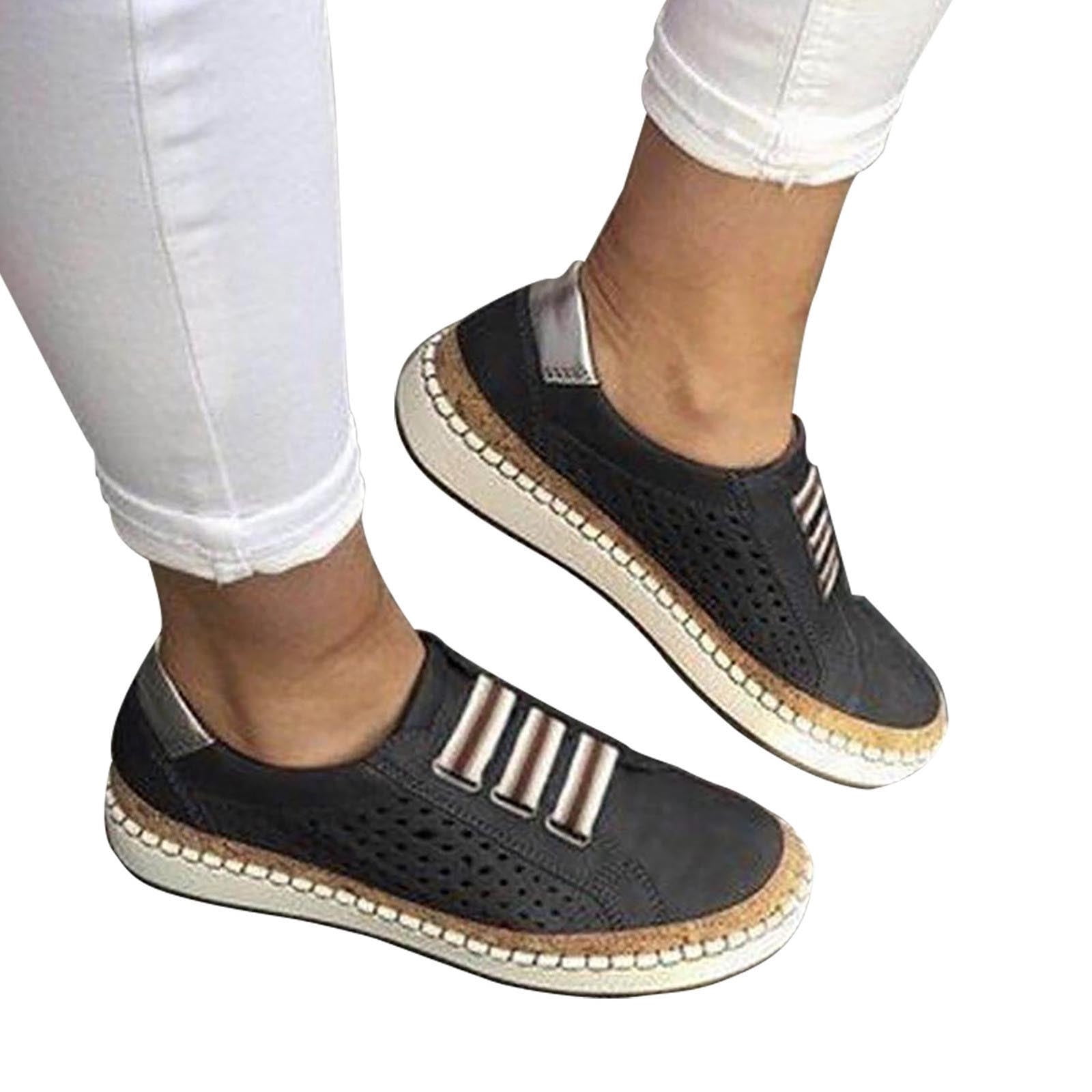 Summer Savings Clearance! Zpanxa Womens Casual Shoes Spring Sneakers Women Casual Ladies Sport Shoes Casual Slip on Shoes Black 39