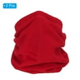 thumbnail image 3 of Uxcell Winter Neck Warmer, 2 Pack Drawstring Warm Face Scarf Windproof Neck Gaiter, Red, 3 of 7