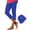 Blue plus size capri pants for women a1, variant on Women Plus Size Capri Pants Elastic Waist Stretch Casual Sporty Fit Cropped Leggings Solid Summer Lounge Work Trousers Travel Beach Clothes, Blue S
