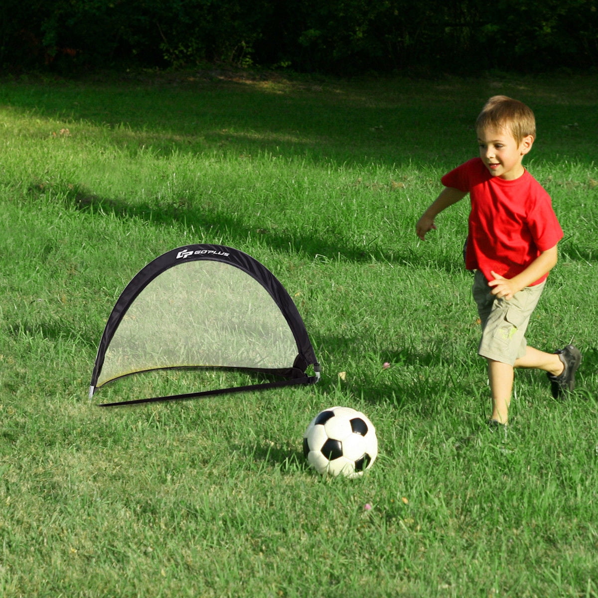 Set of 2 Portable PopUp Soccer Goals 6' 4' 2.5' for Backyard w bag and