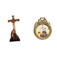 thumbnail image 1 of Estatua católica,Colección religiosa de la estatua de la Virgen María,Marco de fotos redondo,Pequeño cuadro vintage dorado para pared,Marco de fotos de resina redondo y decorativo adornado, 1 of 8