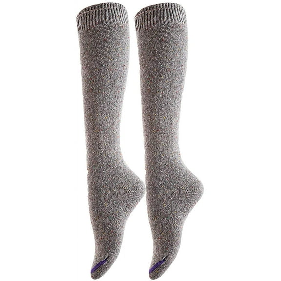Lovely Annie Women's 2 Pairs Pack Knee High Cotton Boot Socks UK 3-8/EUR 36-39(Gray)