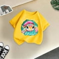 thumbnail image 4 of LRen Toddler Girl Tops 5t Summer Girls Cartoon Print Round Neck Short Sleeve Tshirts Little Girl Active Fit Preppy Shirt Birthday Girl Summer Clothes, 4 of 4