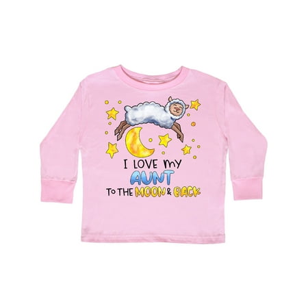 

Inktastic I Love my Aunt to the Moon and Back Cute Sheep Gift Toddler Boy or Toddler Girl Long Sleeve T-Shirt