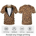 thumbnail image 3 of QTAGTESS Tuxedo T-Shirt Leopard Shirt Fake Suit with Bowtie Tee, 3 of 7
