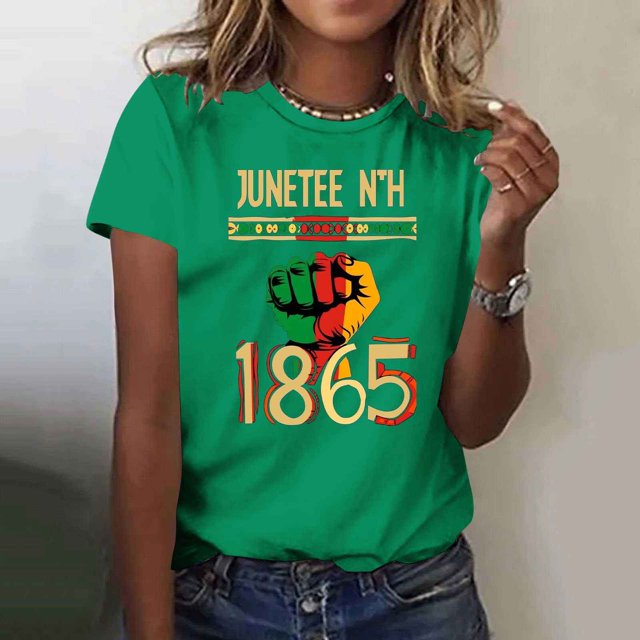 Simua T-Shirts Patriotiques pour Femmes Décontractés à Manches Courtes à Col Rond T-Shirt d'Été Décontracté Coupe Régulière