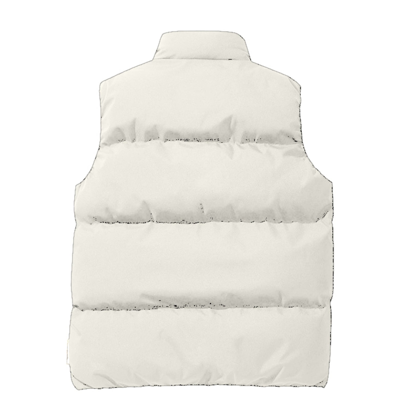 Men's Puffer Vest Sleeveless Full Zipper Vest Quilted Water-Resistant Windproof Down Jacket Stand Collar Big & Tall Winter Casual Puffy Streetwear for Work Travel Outdoor,White 3XL