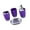 Purple, variant on lanema Pack Of 4 Bathroom Accessories Set with Soap Dispenser Plastic Toothbrush Holder Washing Cup and Soap Dish