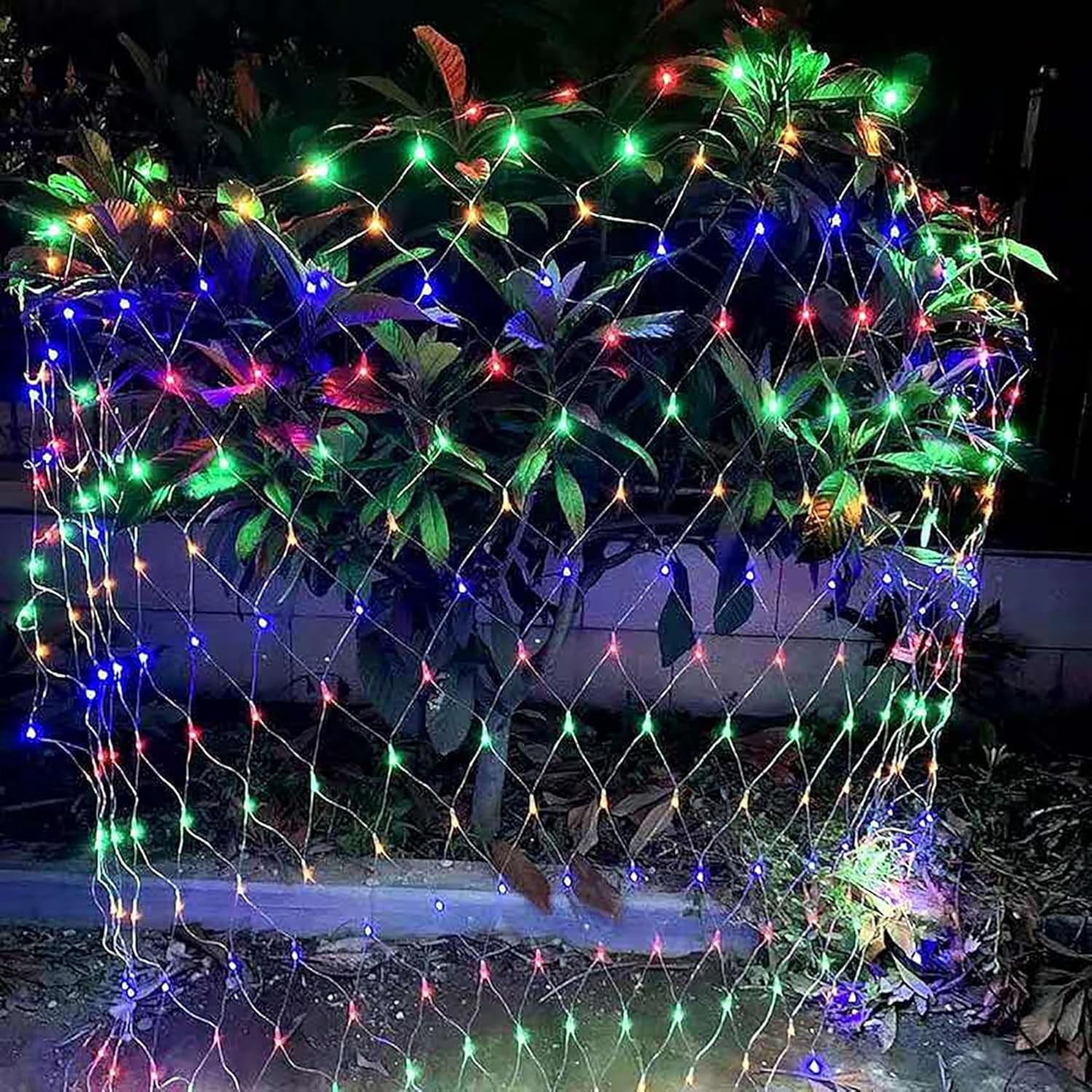 Solar Net Lights Outdoor Garden, 100LED 1.1M X 1.1M Waterproof 8 Modes Solar Mesh Fairy Icicle String Lights for Backyard Patio Gazebo Fence Lounge Party Decoration